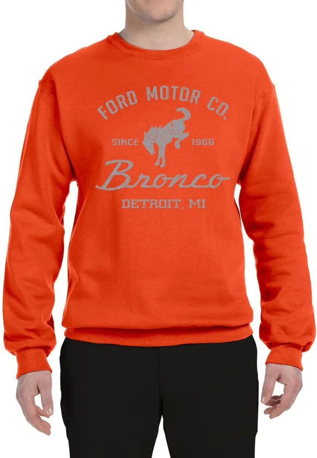 Shark & Hammer Ford Motor Co Detroit Michigan, Classic Bronco 1966 Cars and Trucks Crewneck Sweatshirt