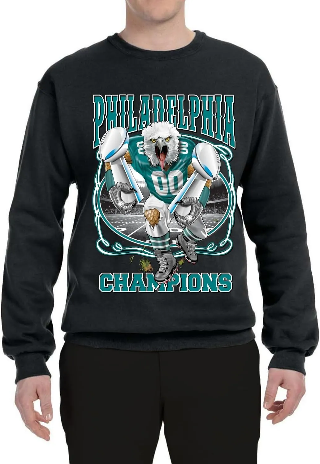 Shark & Hammer Philly PA Fan | PHI Phila Fantasy Football Sports Unisex Crewneck Sweatshirt