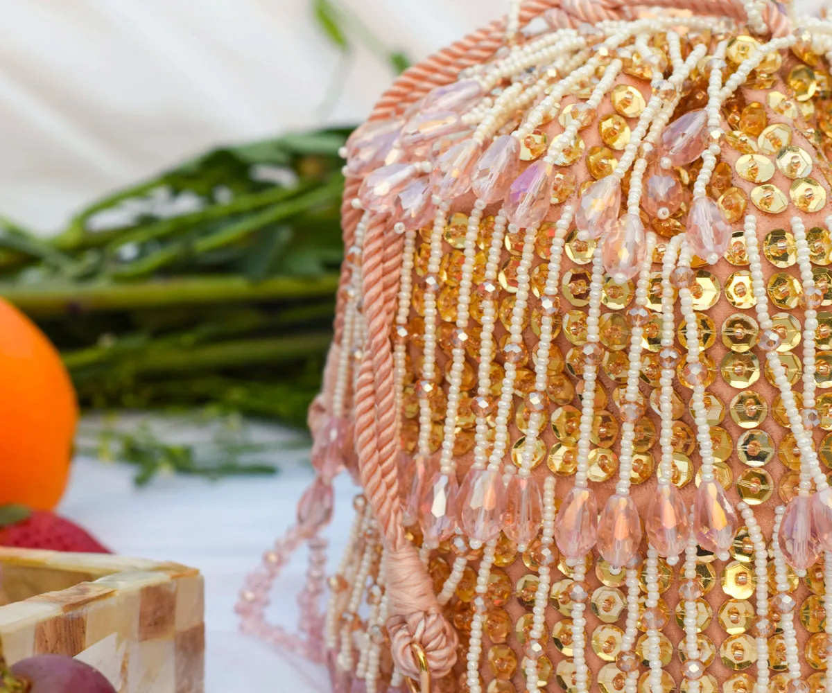 Shayna Bucket Bag – Pink & Gold
