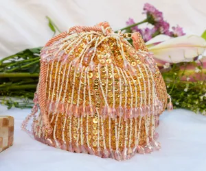 Shayna Bucket Bag – Pink & Gold