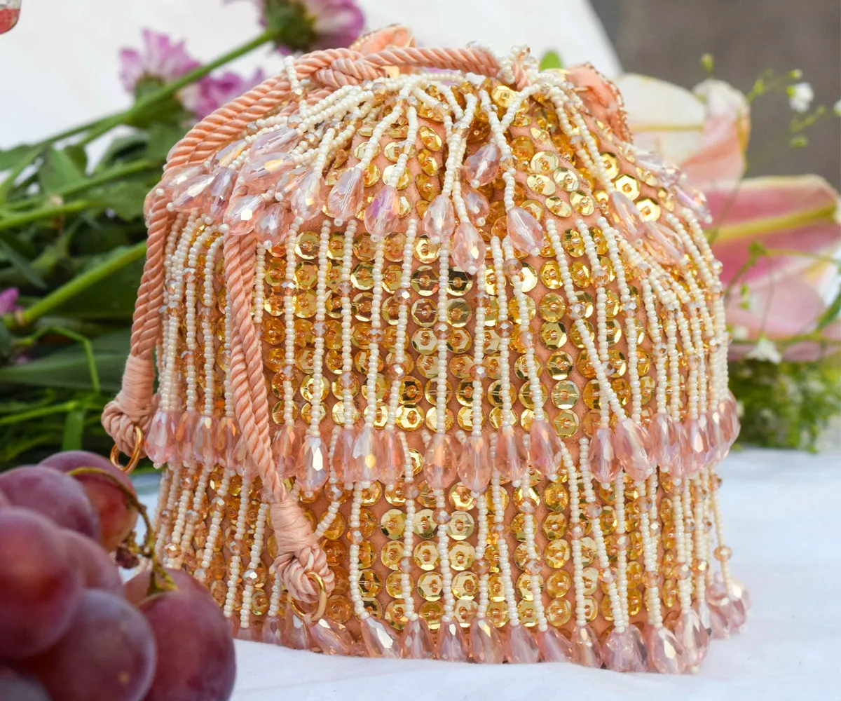 Shayna Bucket Bag – Pink & Gold