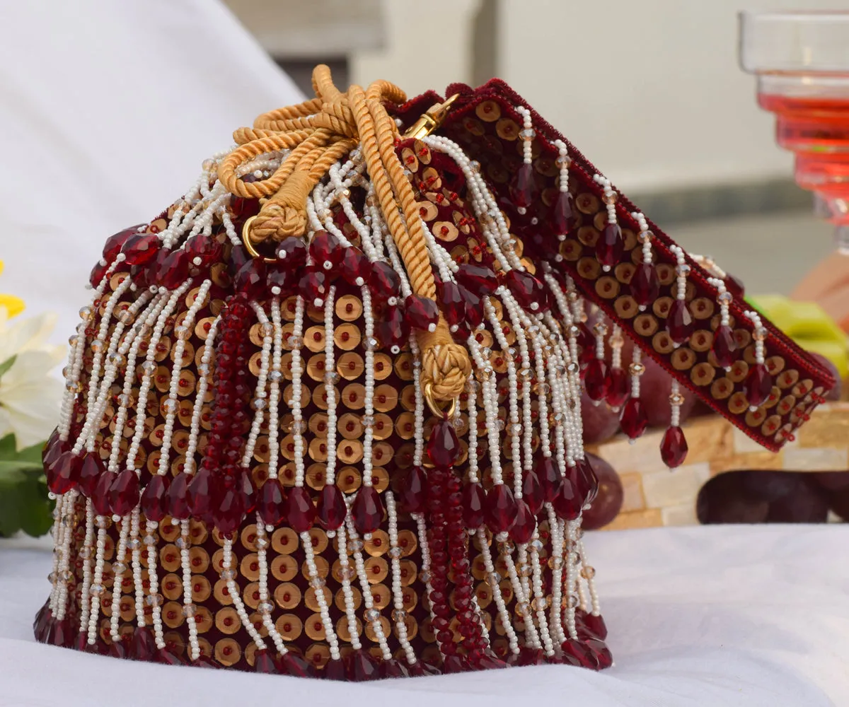 Shayna Bucket Bag – Red & White