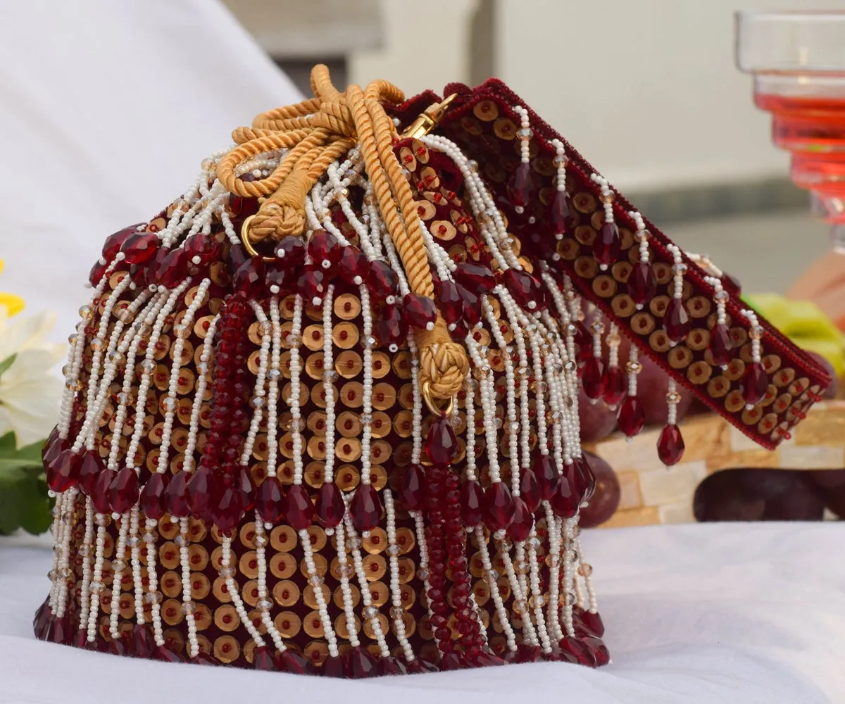 Shayna Bucket Bag – Red & White