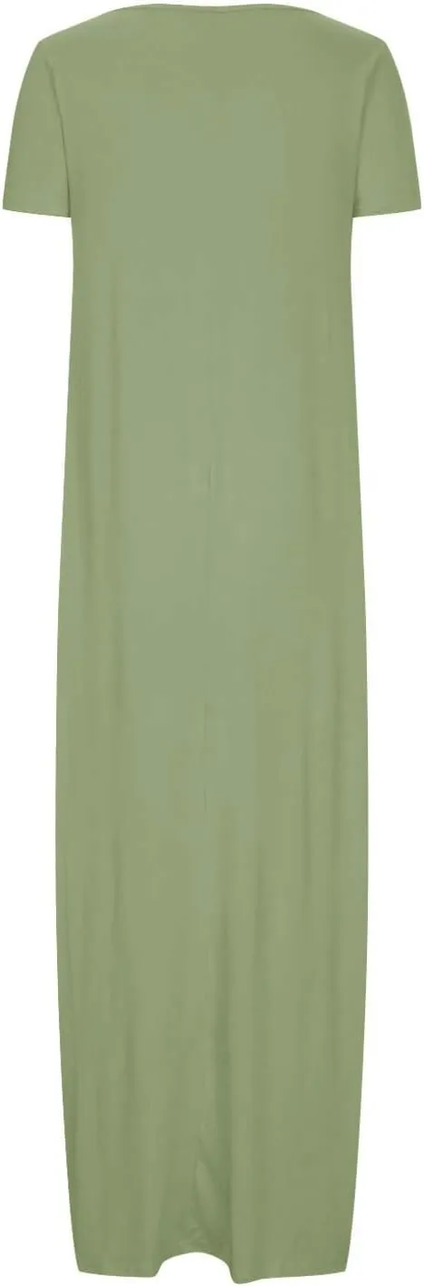Shirt Dresses for Women Plus Size Casual Short Sleeve Maxi Sundresses Loose Fit Elegant Summer Beach Long Dress