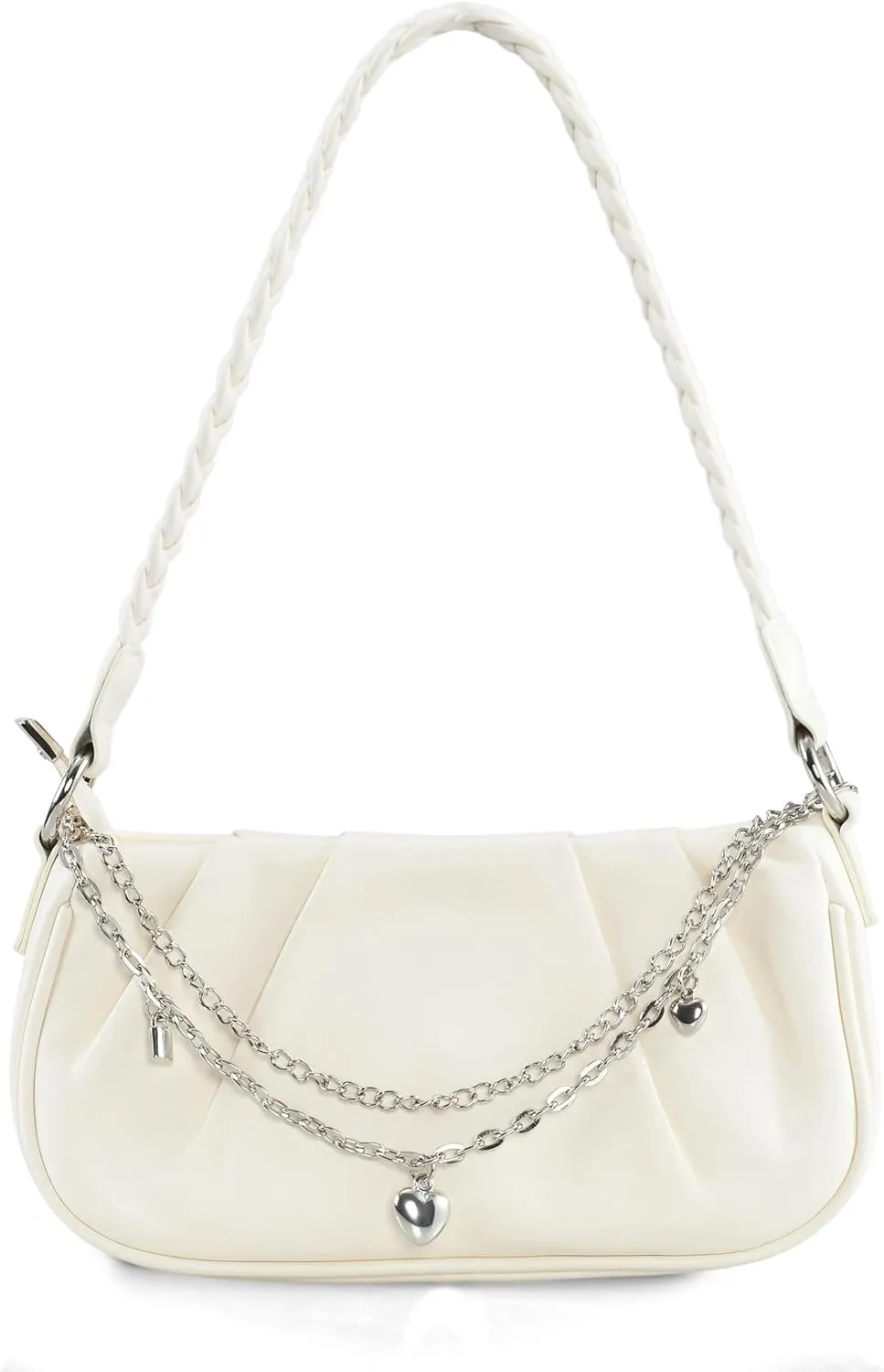 Shoulder Bag for Women Y2K Trendy Ruched Underarm Bag Mini Hobo,the Arm Purses Clutch Purse with Zipper Closure