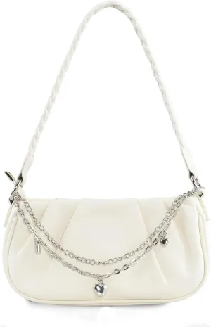 Shoulder Bag for Women Y2K Trendy Ruched Underarm Bag Mini Hobo,the Arm Purses Clutch Purse with Zipper Closure