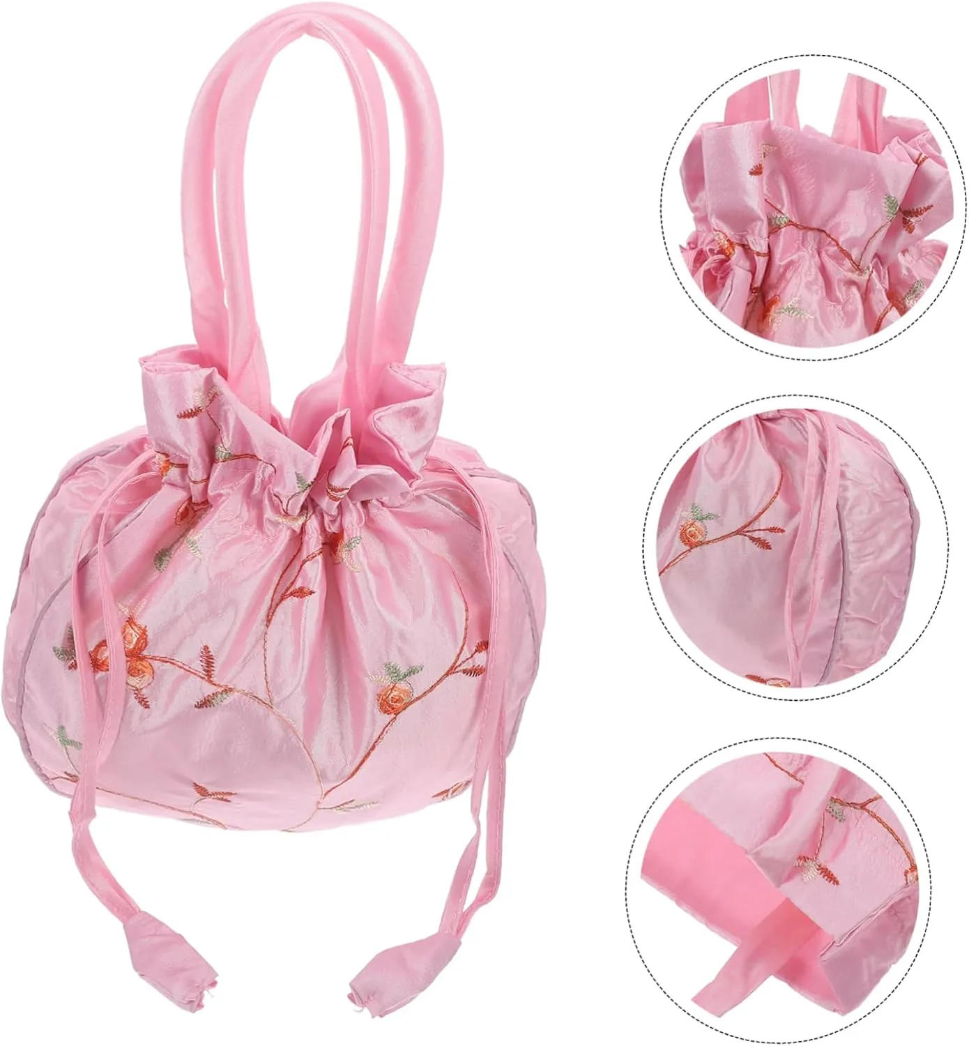 Shoulder Bucket Bag Women Bucket Bag Flower Bucket White Miss Fashion