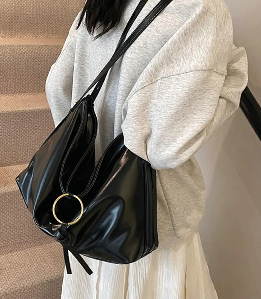 Shoulder Purse Hobo Bag for Women Soft Vegan Leather Shoulder Handbag Slouchy Tote Crossbody Bag Y2K Handbags