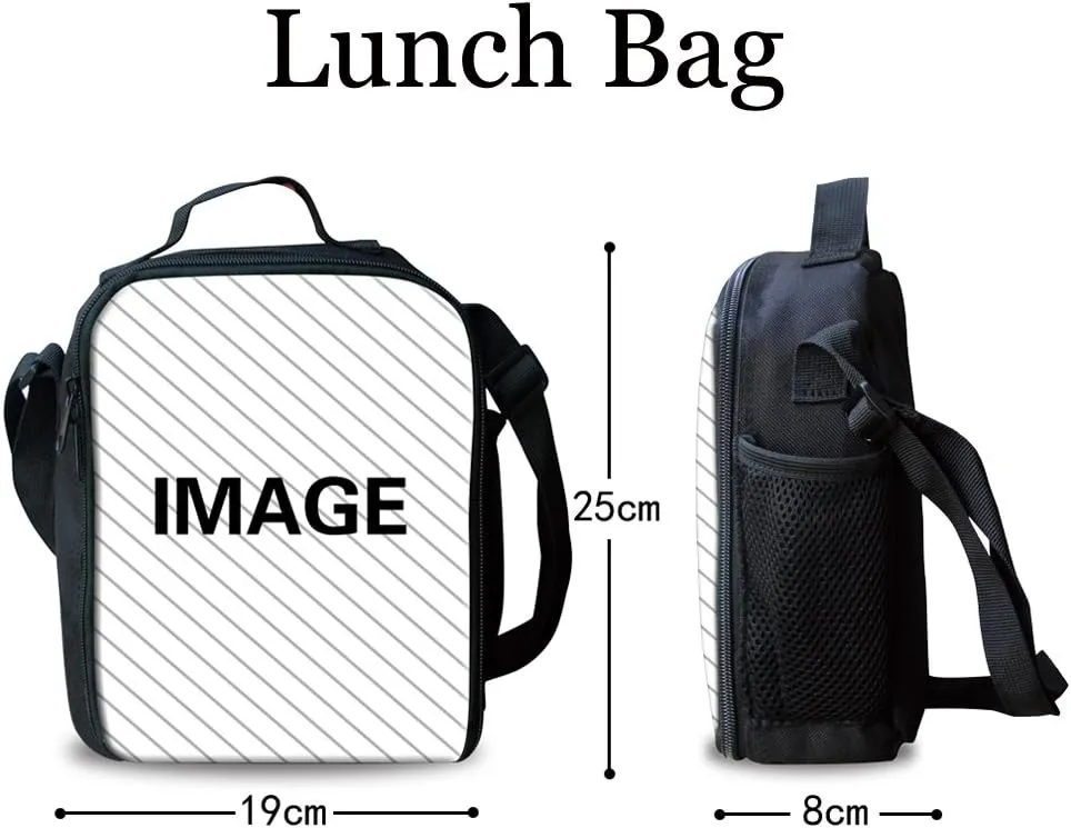 Showudesigns Wolf Backpack for Boys School Bags 3D Graphic Print Kids Bookbags Elementary School Backpack Set with Lunch Bags and Pencil Case Teens