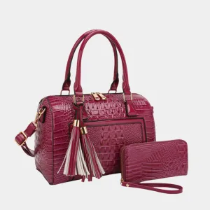 Sienna Exclusive Luxe Croc-Embossed Satchel Set
