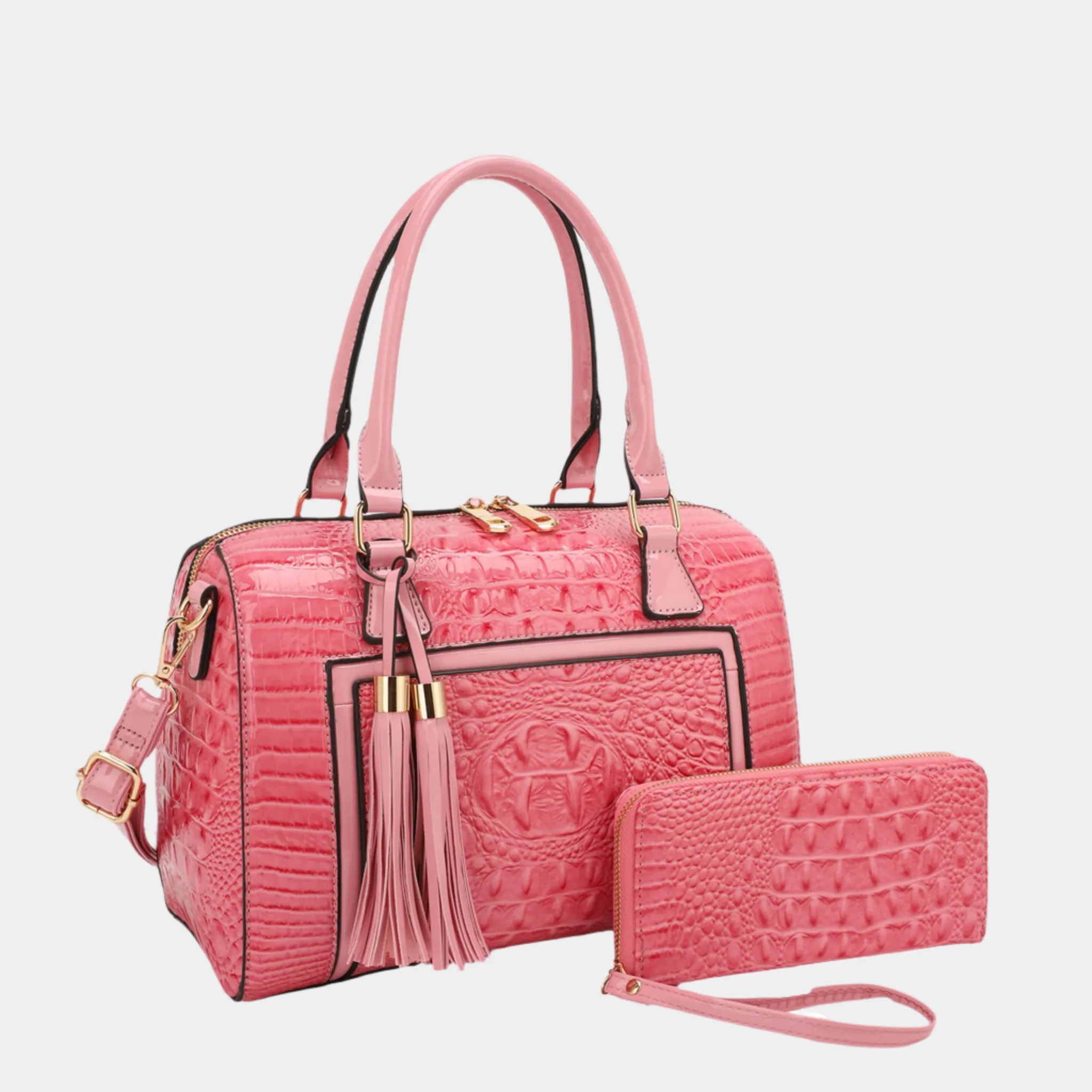 Sienna Exclusive Luxe Croc-Embossed Satchel Set