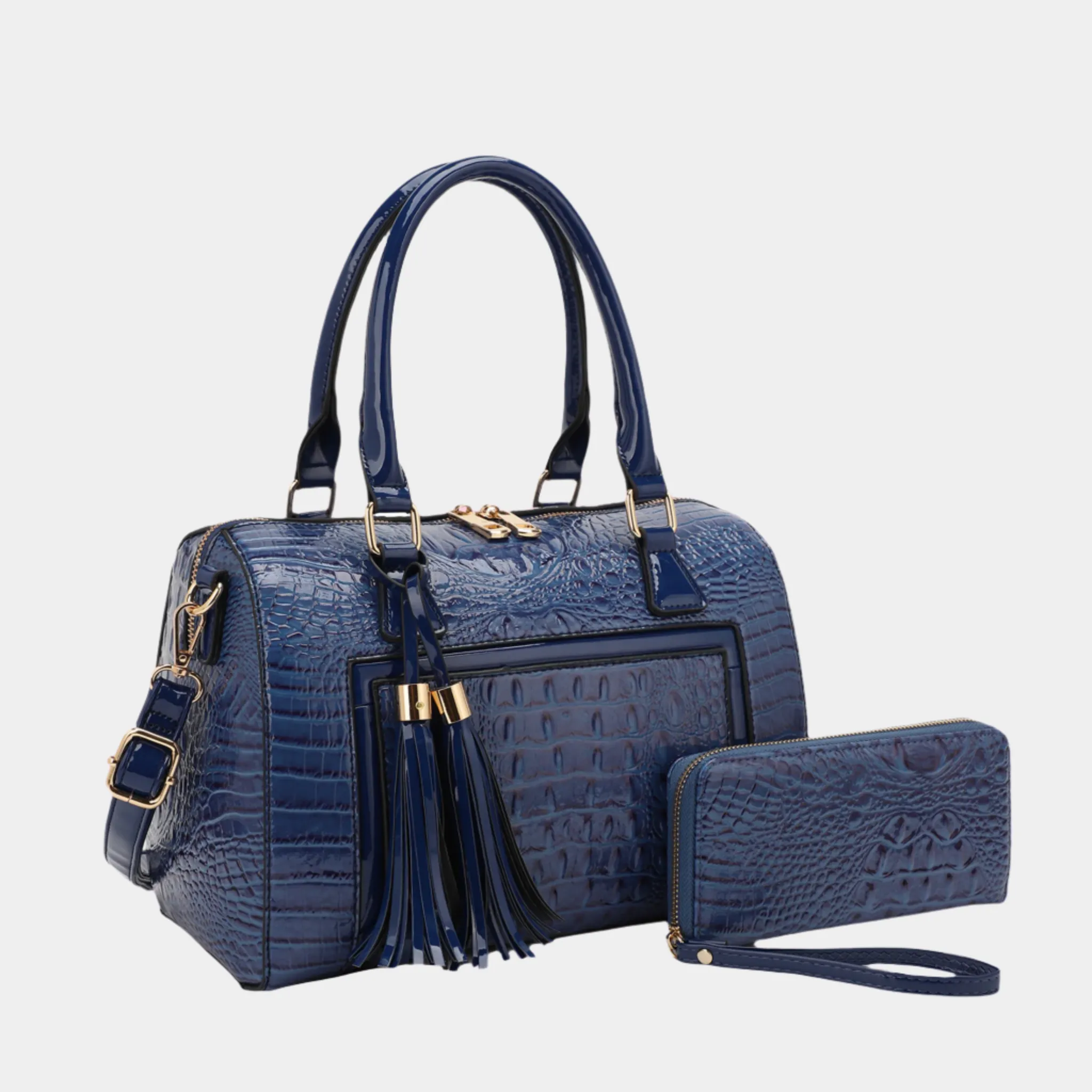 Sienna Exclusive Luxe Croc-Embossed Satchel Set