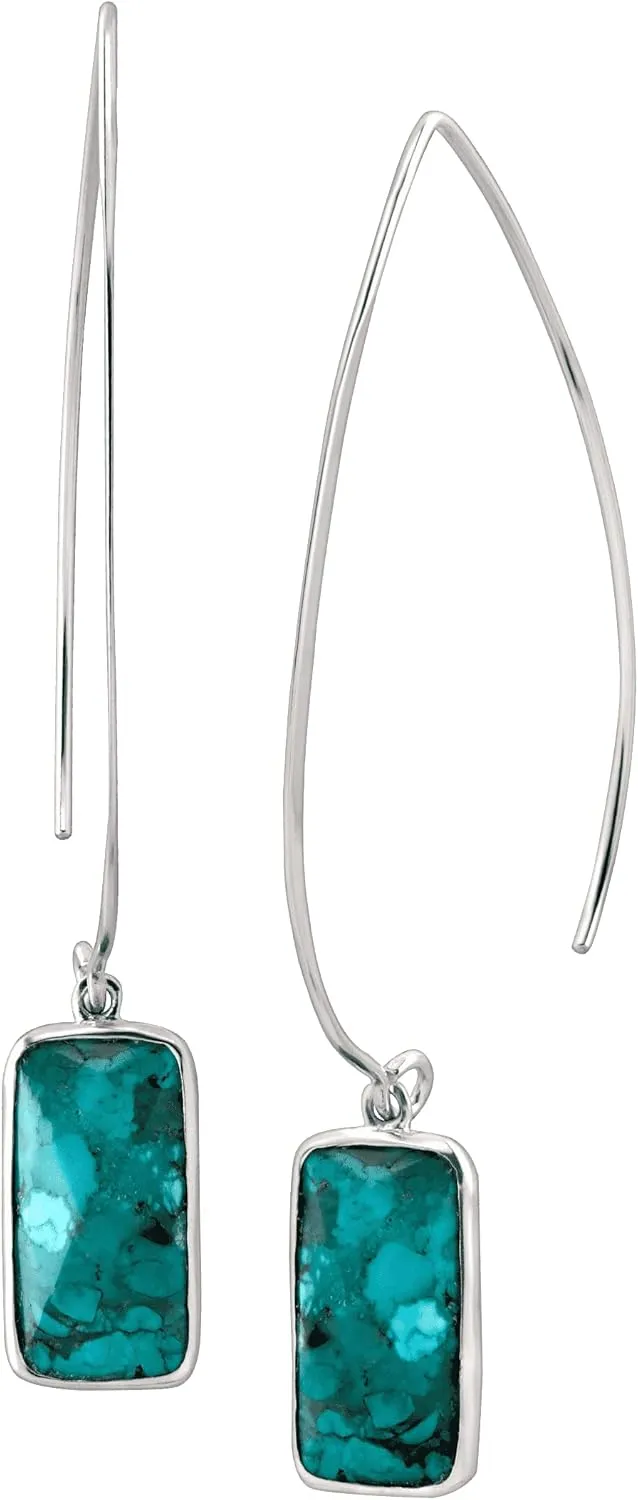 Silpada 'Oasis' Compressed Turquoise Drop Earrings in Sterling Silver