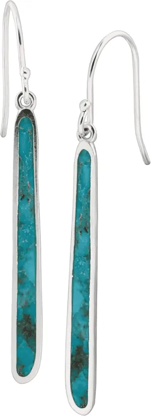 Silpada 'Turquoise Drop' Compressed Turquoise Drop Earrings in Sterling Silver