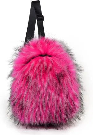 Sling Bag for Women Crossbody Chest Bag Cute Purse Fuzzy Fur Bag for Outdoor Hiking Trips