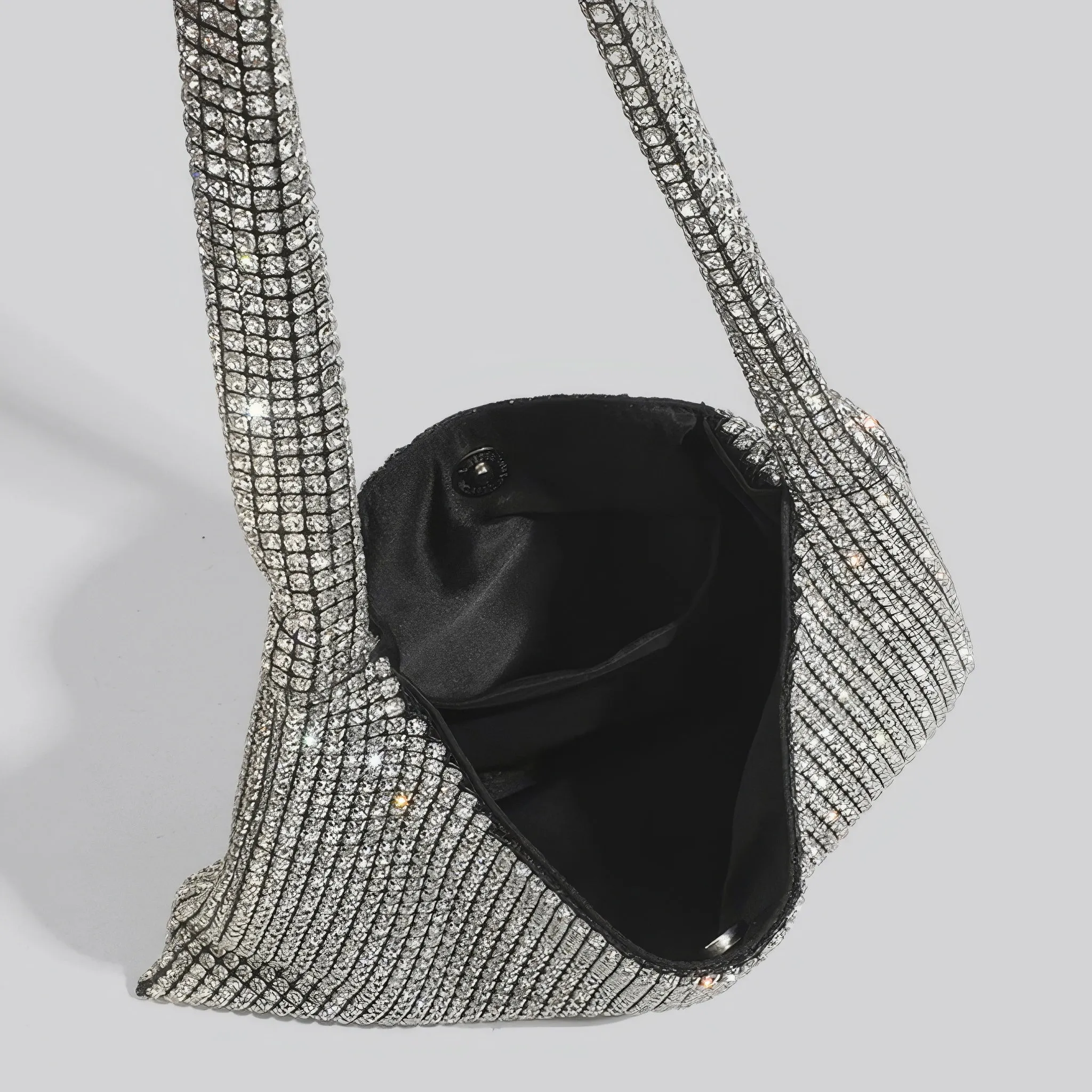Slouchy Crystal Mesh Hobo Bag