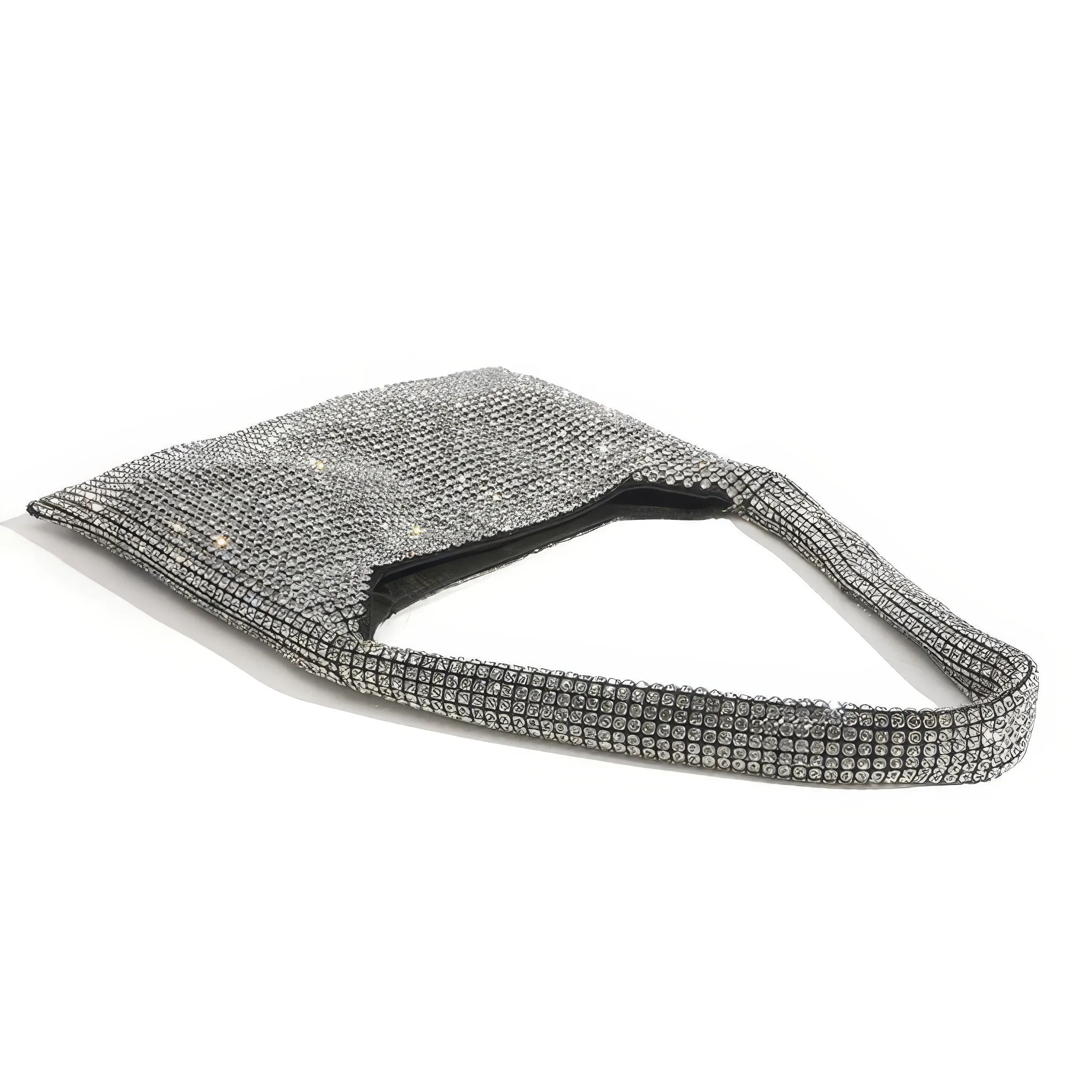 Slouchy Crystal Mesh Hobo Bag