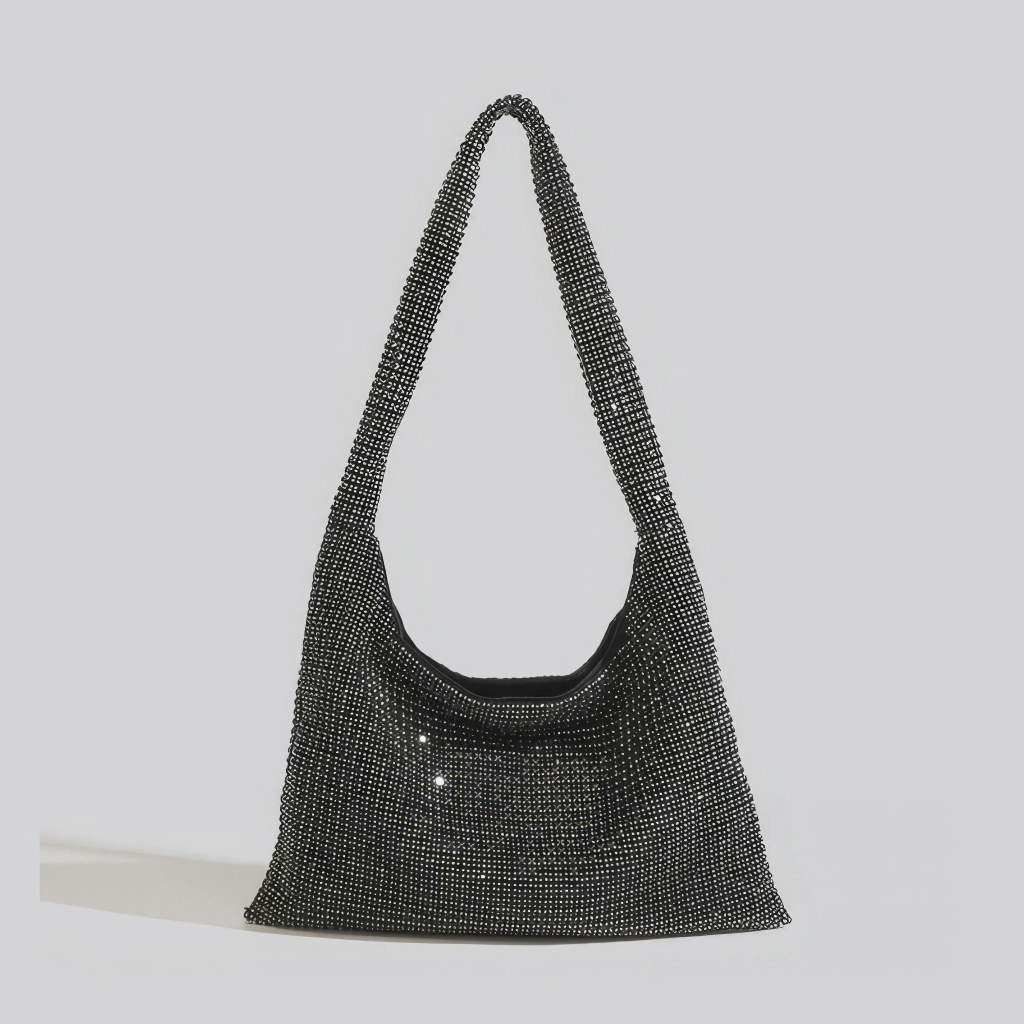 Slouchy Crystal Mesh Hobo Bag