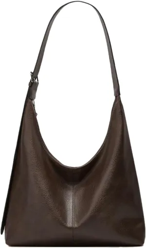 Slouchy Tote Bags for Women Retro Vegan Leather Shoulder Crossbody Bag Faux Leather Handbag Purse Satchel Soft Leather Bag