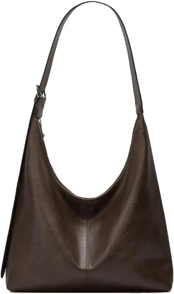Slouchy Tote Bags for Women Retro Vegan Leather Shoulder Crossbody Bag Faux Leather Handbag Purse Satchel Soft Leather Bag