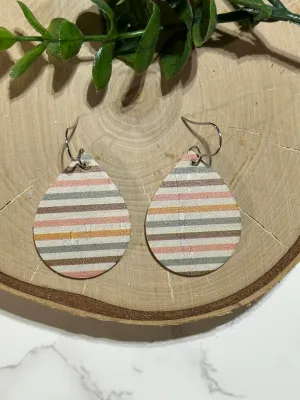 Small Teardrop Earrings - Boho Stripes