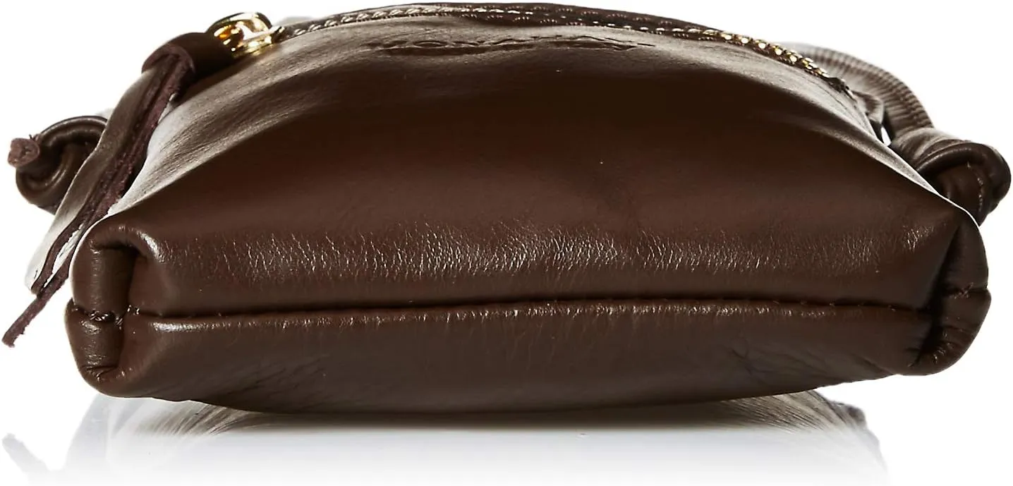 Small Vera Pelle Italian Leather Cell Phone Cross Body Bag Passport Travel Pouch Shoulder Bag