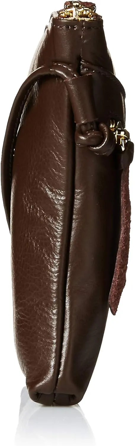 Small Vera Pelle Italian Leather Cell Phone Cross Body Bag Passport Travel Pouch Shoulder Bag