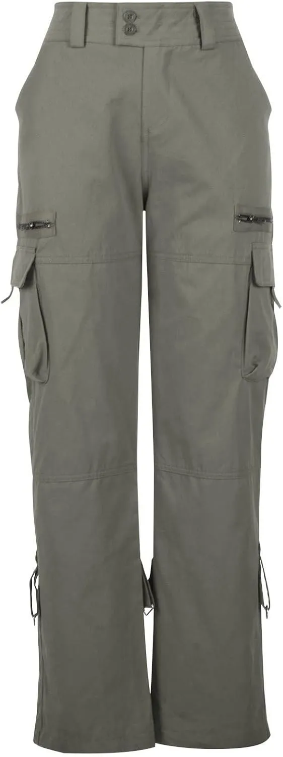 SMIDOW Baggy Parachute Pants for Women Low Rise Wide Leg Cargo Pant Military Army Combat Work Trousers with Pockets