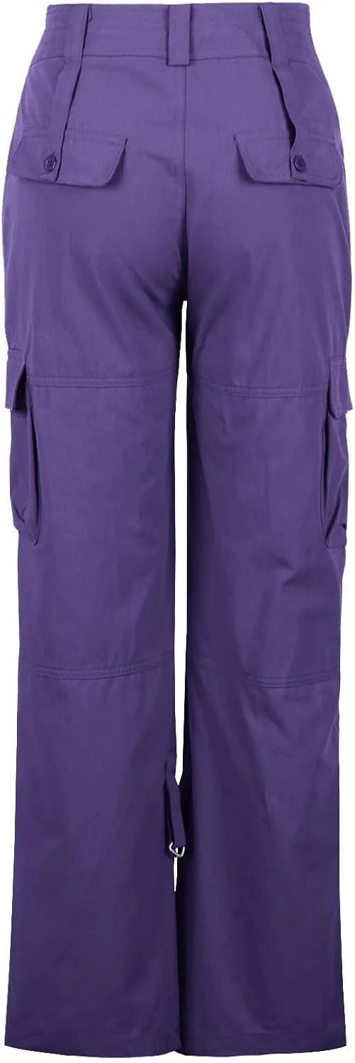 SMIDOW Low Rise Cargo Pants for Women Plus Size Baggy Stretchy Wide Leg Pants Pockets Y2K Streetwear Combat Military Trousers