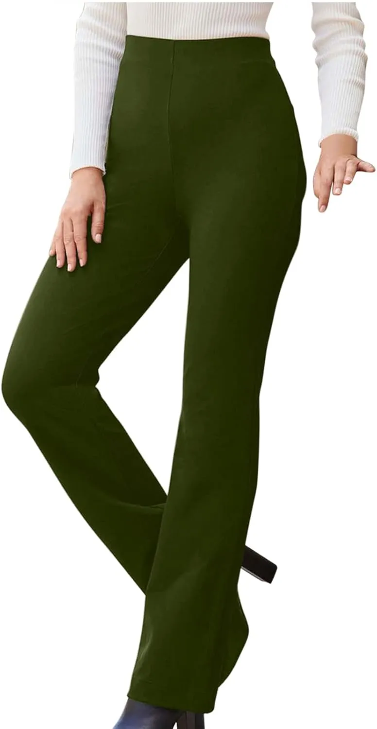 SMIDOW Womens Dress Pants for Work Business Casual High Waisted Straight Leg Bootcut Stretchy Pant Regular Fit