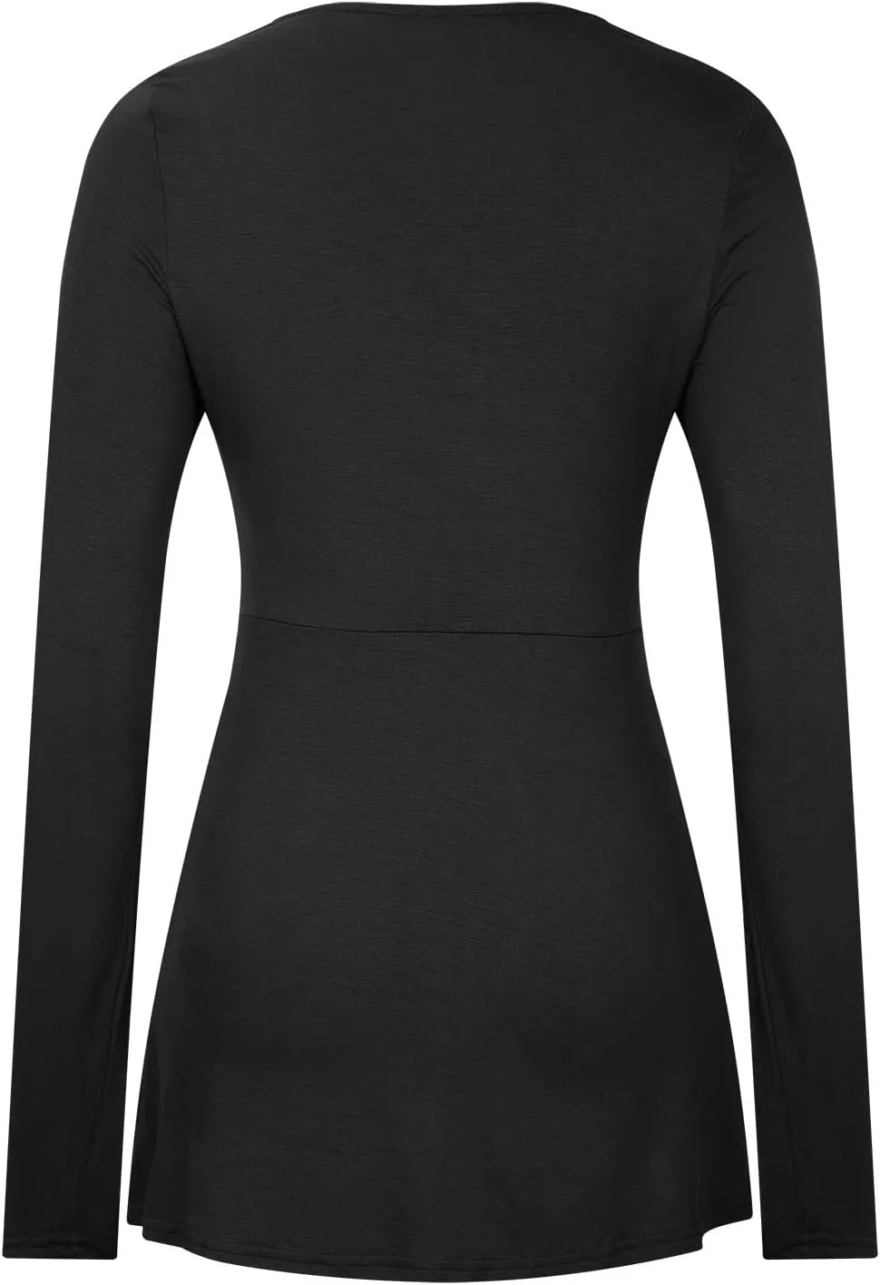 SMIDOW Womens Sexy Twist Front v Neck Tops Trendy Spring Long Sleeve Shirts Solid Casual Loose Comfy Pleated Blouse