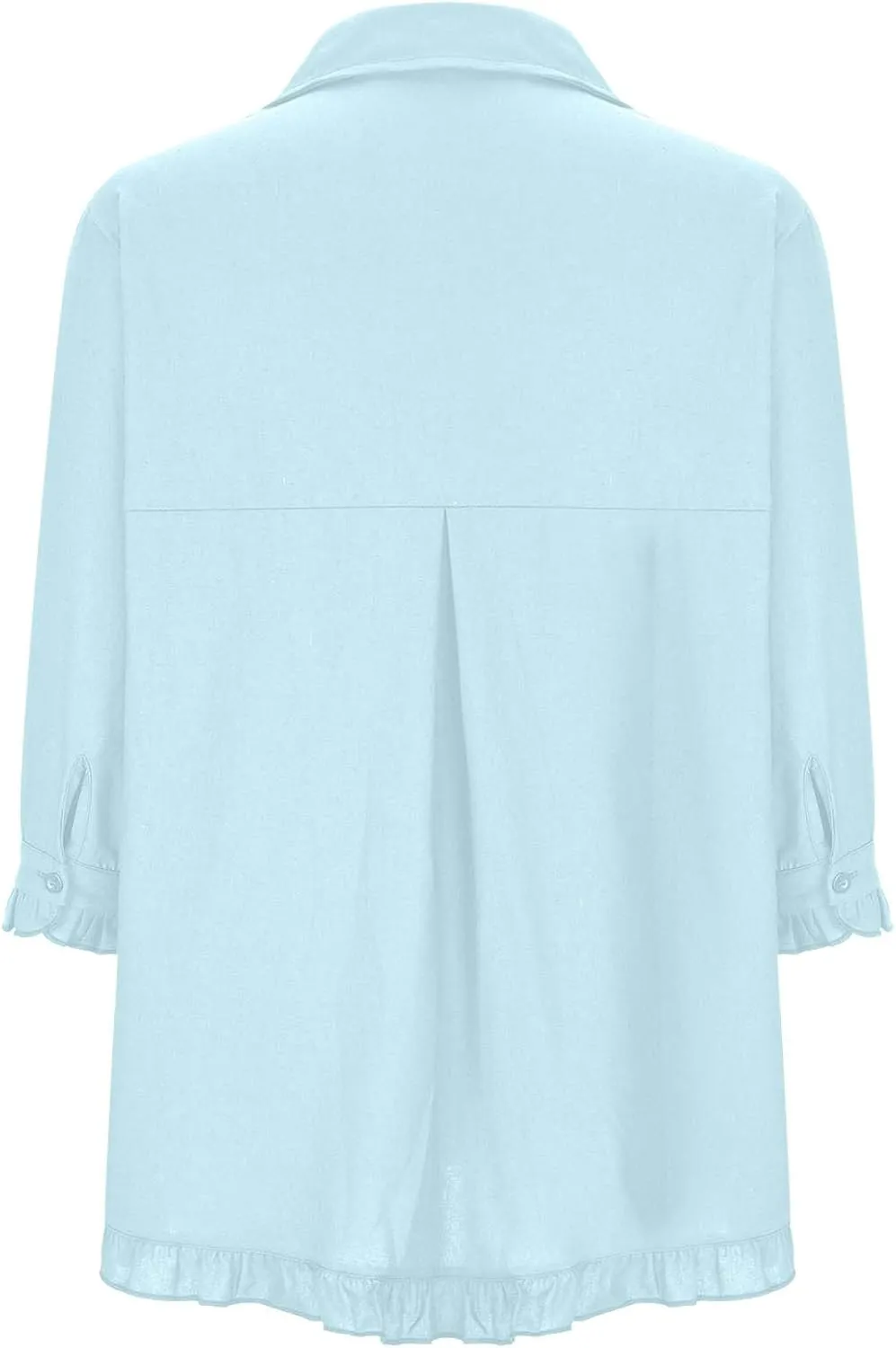 SMIDOW Womens Tops Dressy Casual Spring 2023 Half Sleeve Linen Button Down Shirt Solid Plus Size Collared Tshirt Blouse