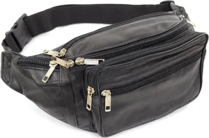 SNUGRUGS Unisex Soft Nappa Leather Fanny Pack/Waist Bag/Money Bag