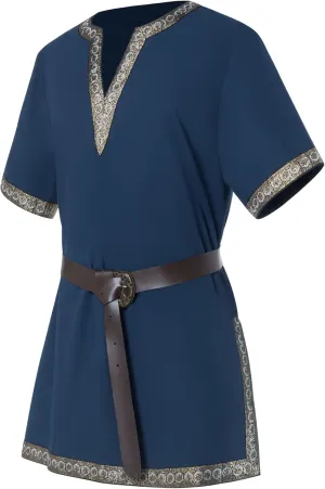 Spooktacular Creations Mens Medieval Renaissance Viking Knight Tunic Costume w Belt Pirate TShirt for Halloween Dress Parties