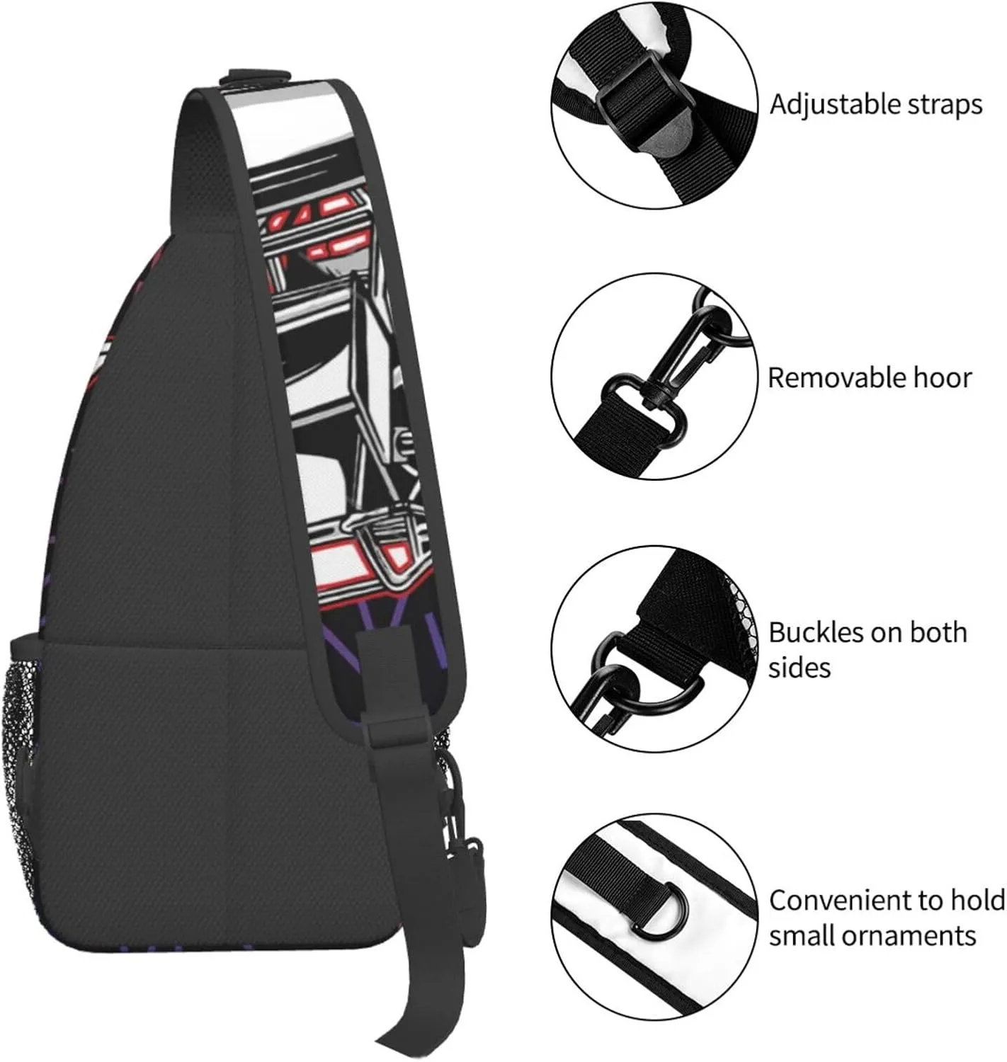 Sprint Car Racing Dirt Crossbody Backpack Chest Shoulder Bag Lightweight One Strap Travel Hiking Daypack