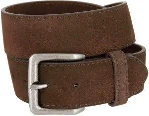 Square Buckle Casual Jean Suede Leather Belt 1 1/2" Wide