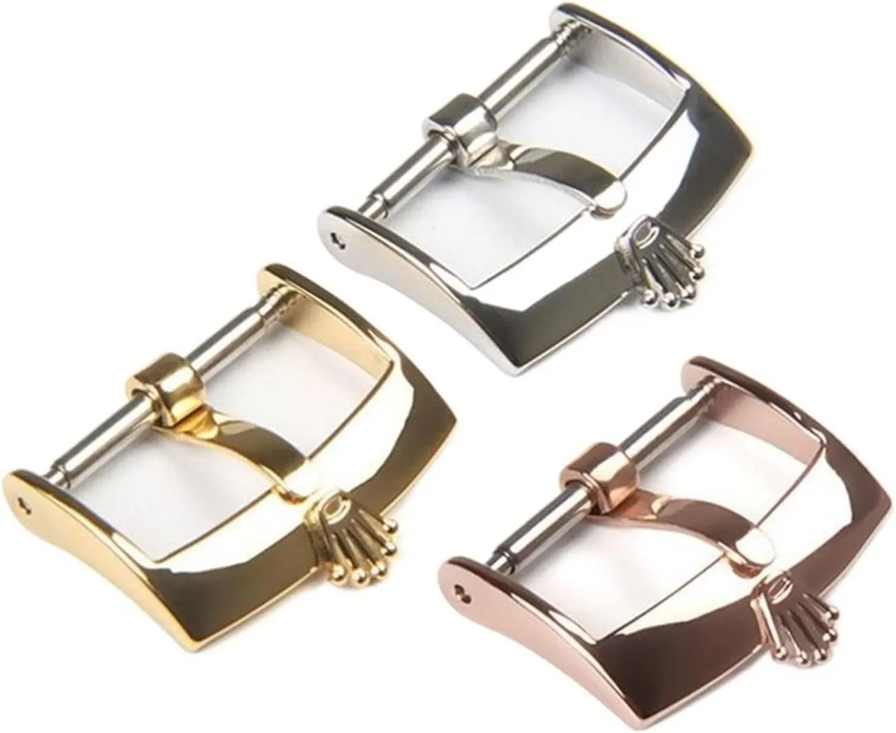 Stainless Steel Watch Pin Buckle 16mm 18mm 20mm Silver Gold Leather Watch Band Strap Clasp Accessories Watch Buckles