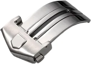 Stainless Steel WatchBand Buckle for Tag Watch Strap Fold Clasp Use On Leather Or Rubber Watch Band 18mm 20mm Watches Bottom Watch Buckle (Color : Silver 20mm)