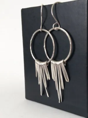 Sterling Silver Bohemian Fringe Earrings