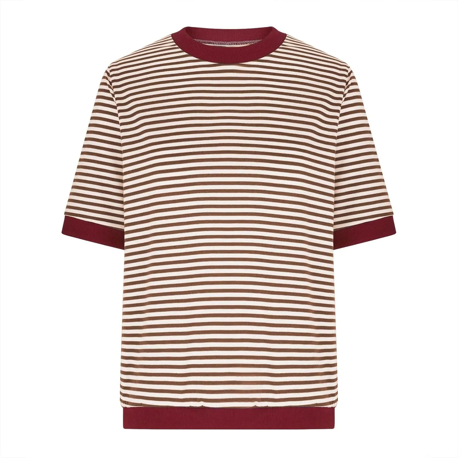 Striped Tshirt Women Crew Neck Print Short Sleeve Womens Summer Tops Color Block Knitted Trendy Pullover Blouses
