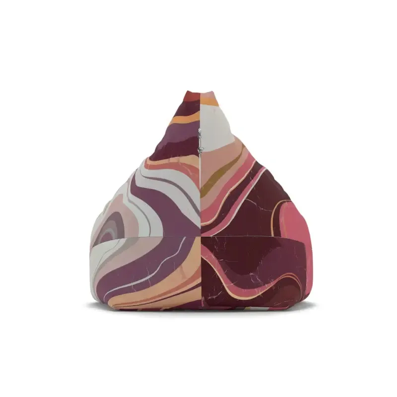 Stylish Maroon Marble Bean Bags for Cozy Comfort