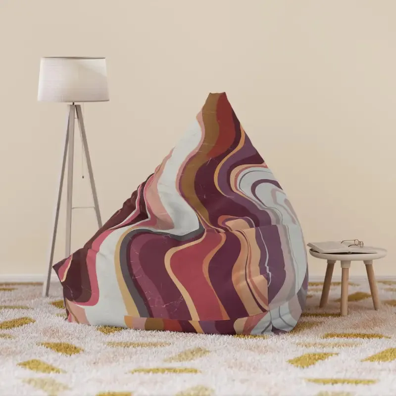 Stylish Maroon Marble Bean Bags for Cozy Comfort