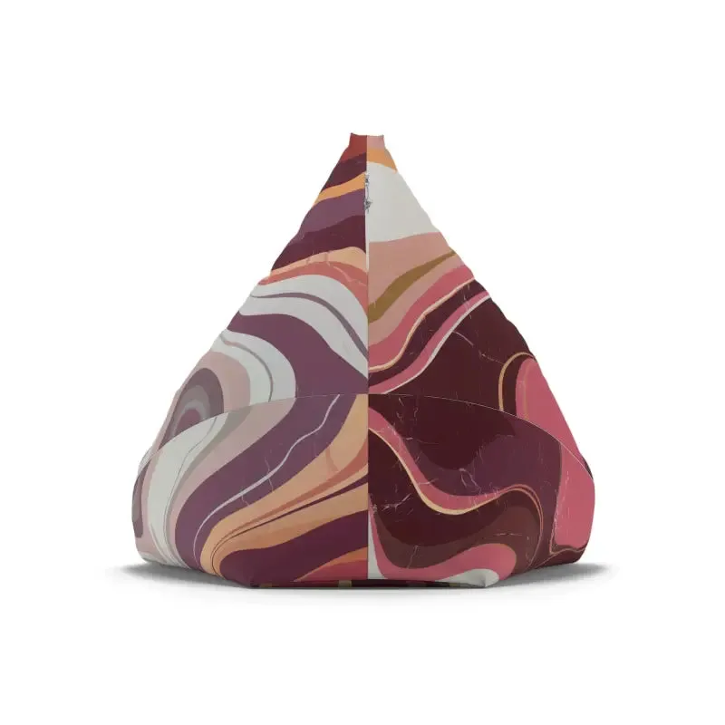 Stylish Maroon Marble Bean Bags for Cozy Comfort