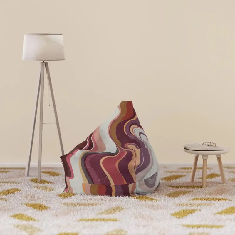 Stylish Maroon Marble Bean Bags for Cozy Comfort