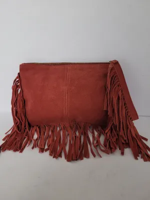 Suede Tassel Wristlet