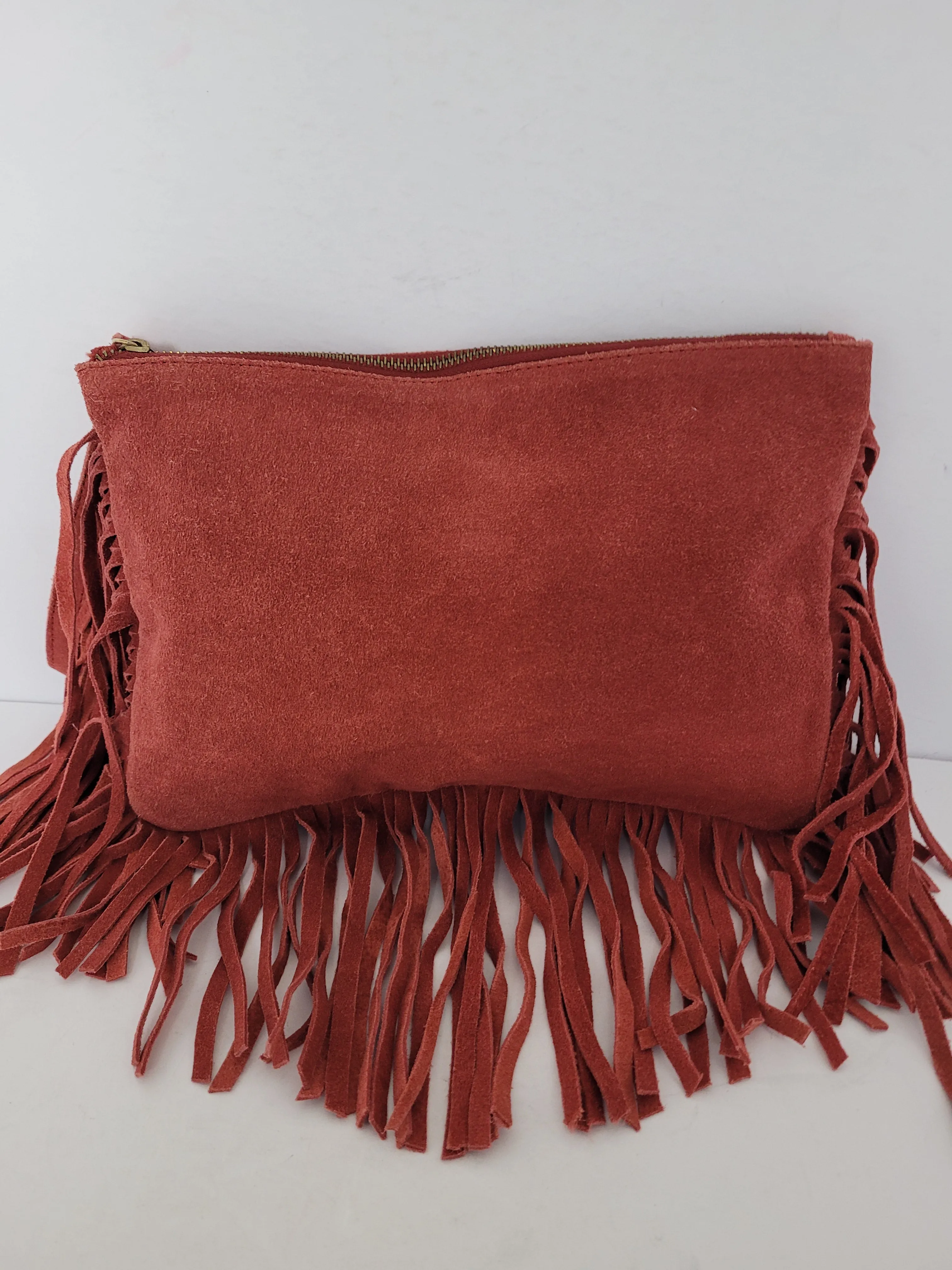Suede Tassel Wristlet
