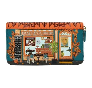 Sugar and Spice Coffee Shop Large Ziparound Wallet