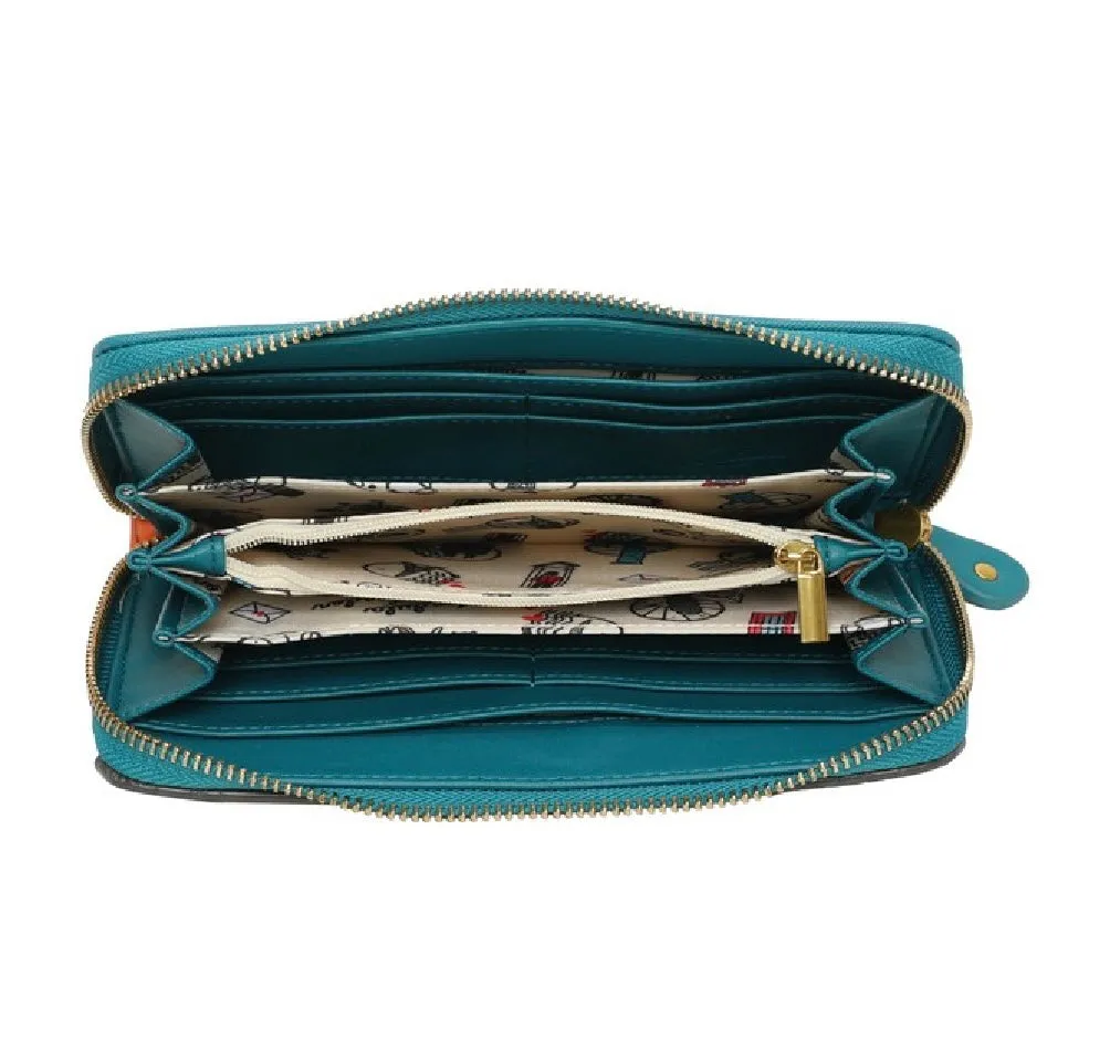 Sugar and Spice Coffee Shop Large Ziparound Wallet