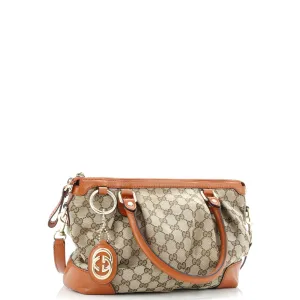 Sukey Top Handle Satchel GG Canvas with Leather Medium