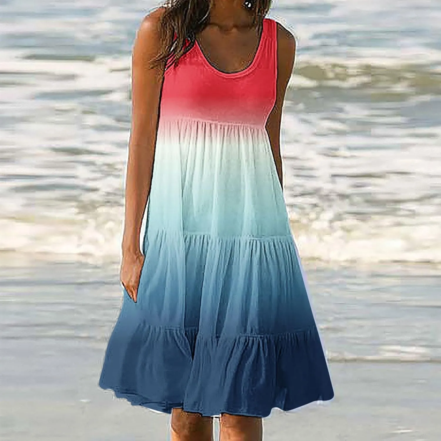 Summer Dresses for Women 2025 Casual Beach Loose Flowy Sleeveless Sundresses Vacation Wear Trendy Resort Tank Dress